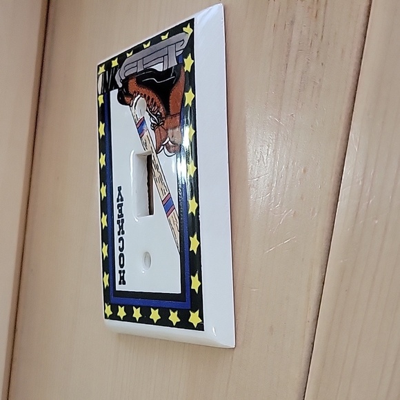 Hockey Ceramic Light Switch Plate - Picture 3 of 3